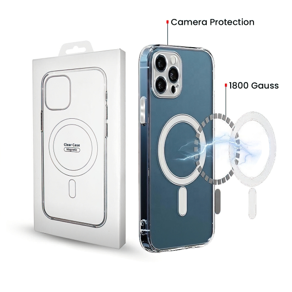 Husa MagSafe pentru Apple iPhone 16, OEM, Clear with Camera Protection, Transparenta