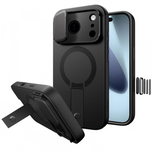 Husa MagSafe pentru Apple iPhone 17 Pro, Tech-Protect, Kevlar Aura, Neagra
