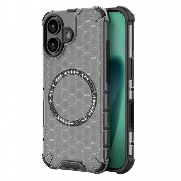 Husa MagSafe pentru Apple iPhone 17, Techsuit, HoneyComb Shield, Neagra