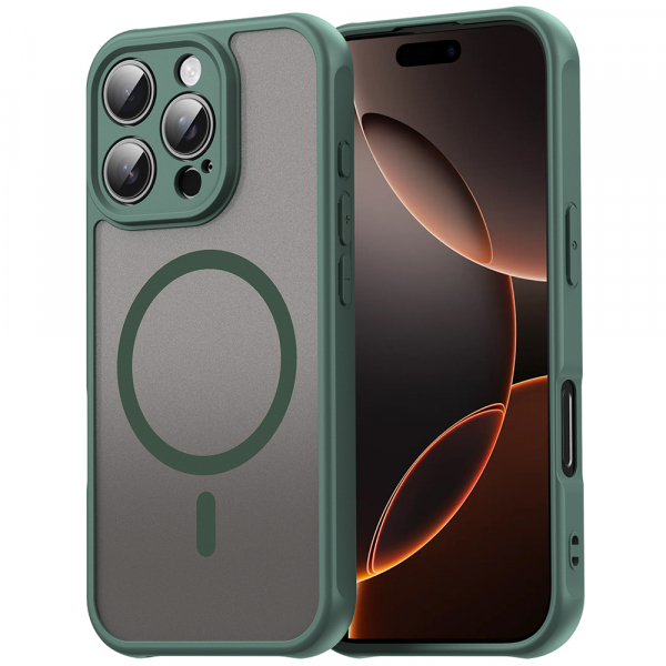 Husa MagSafe pentru Apple iPhone 11 Pro Max, Techsuit, HaloFrost II, Verde