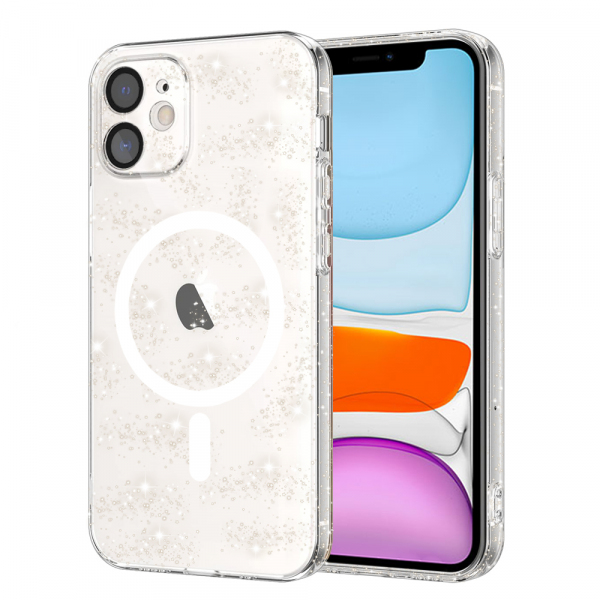 Husa MagSafe pentru Apple iPhone 11, Techsuit, SparkleSkin, Transparenta