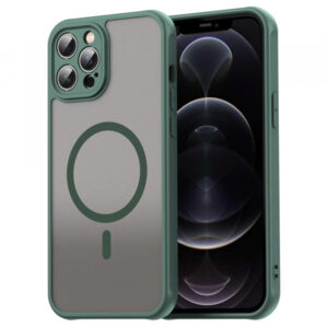 Husa MagSafe pentru Apple iPhone 12 Pro Max, Techsuit, HaloFrost II, Verde