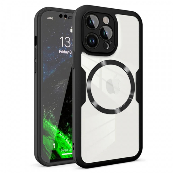 Husa MagSafe pentru Apple iPhone 12 Pro, Techsuit, ColorVerse 360, Neagra