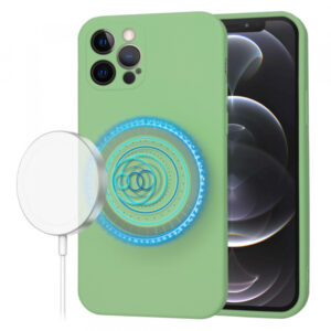 Husa MagSafe pentru Apple iPhone 12 Pro, Techsuit, SoftFlex, Verde Deschis