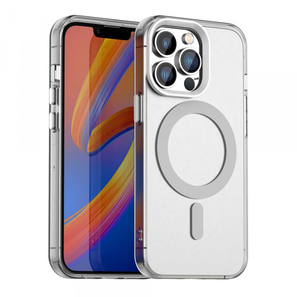 Husa MagSafe pentru Apple iPhone 13 Pro Max, Techsuit, CandyCase, Alba