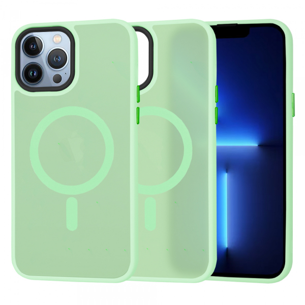 Husa MagSafe pentru Apple iPhone 13 Pro Max, Techsuit, HaloFrost, Verde Deschis
