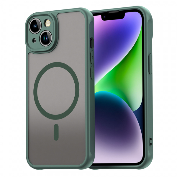Husa MagSafe pentru Apple iPhone 13, Techsuit, HaloFrost II, Verde