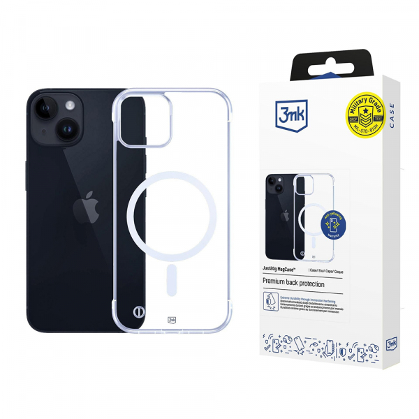 Husa MagSafe pentru Apple iPhone 14, 3MK, Just20g, Transparenta