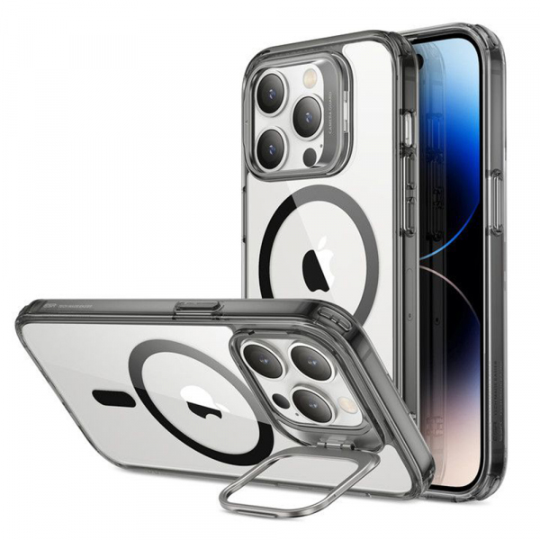 Husa MagSafe pentru Apple iPhone 14 Pro Max, ESR, Classic Kickstand, Neagra Transparenta