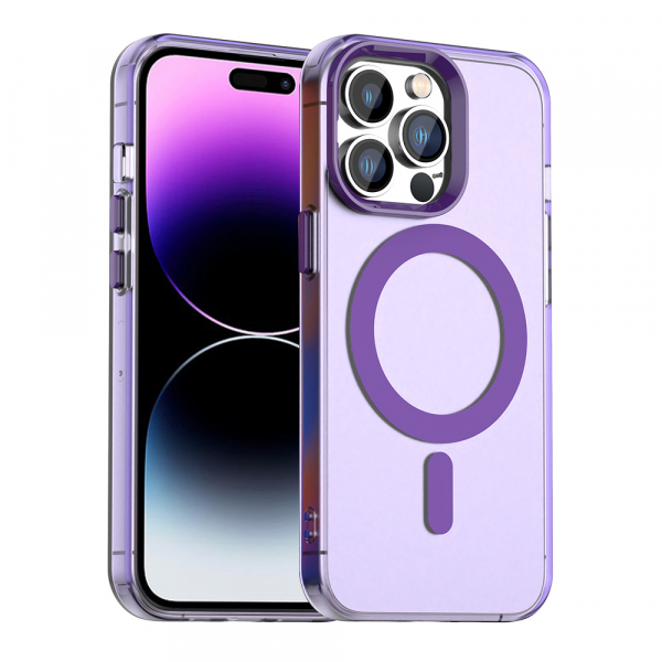 Husa MagSafe pentru Apple iPhone 14 Pro Max, Techsuit, CandyCase, Mov