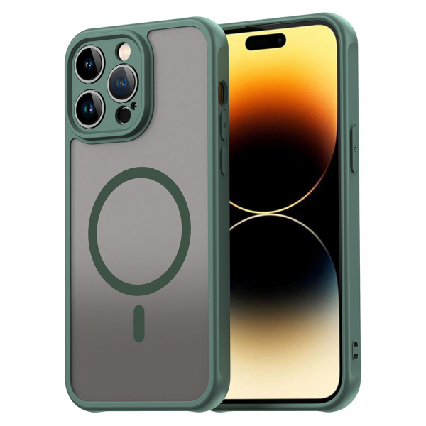 Husa MagSafe pentru Apple iPhone 14 Pro Max, Techsuit, HaloFrost II, Verde