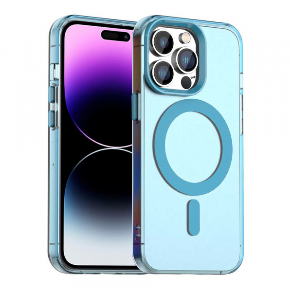 Husa MagSafe pentru Apple iPhone 14 Pro, Techsuit, CandyCase, Albastra