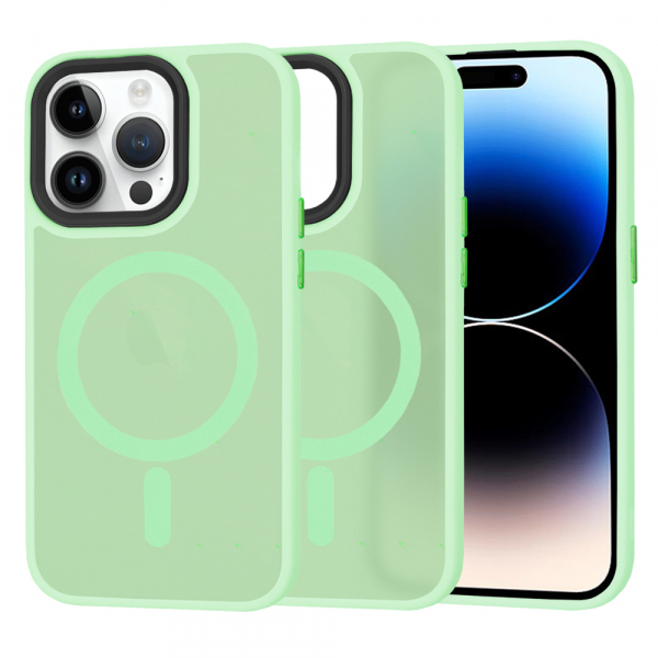 Husa MagSafe pentru Apple iPhone 14 Pro, Techsuit, HaloFrost, Verde Deschis