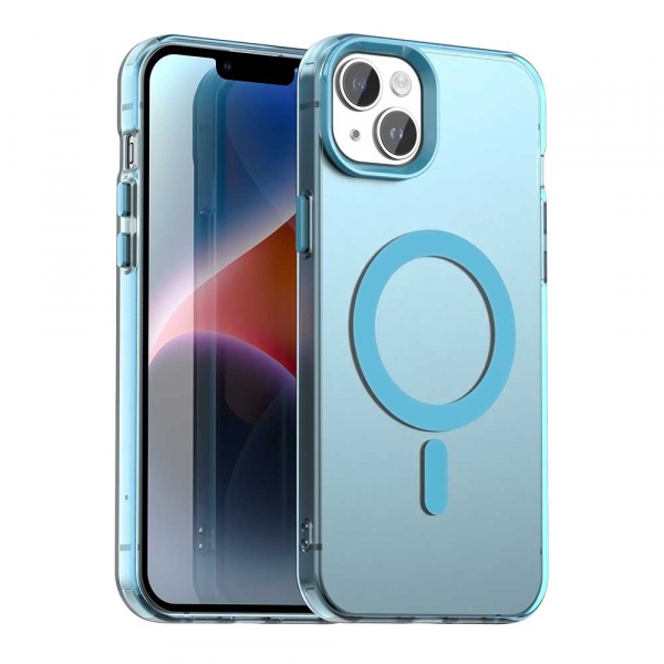 Husa MagSafe pentru Apple iPhone 14, Techsuit, CandyCase, Albastra