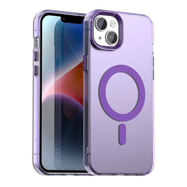 Husa MagSafe pentru Apple iPhone 14, Techsuit, CandyCase, Mov