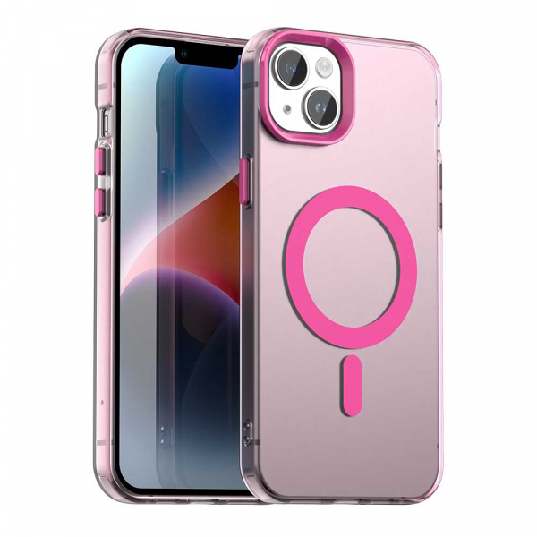 Husa MagSafe pentru Apple iPhone 14, Techsuit, CandyCase, Roz