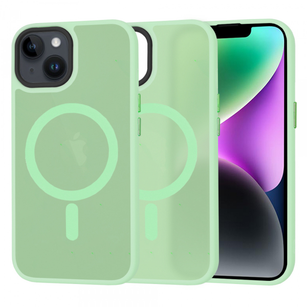 Husa MagSafe pentru Apple iPhone 14, Techsuit, HaloFrost, Verde Deschis