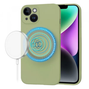 Husa MagSafe pentru Apple iPhone 14, Techsuit, SoftFlex, Matcha