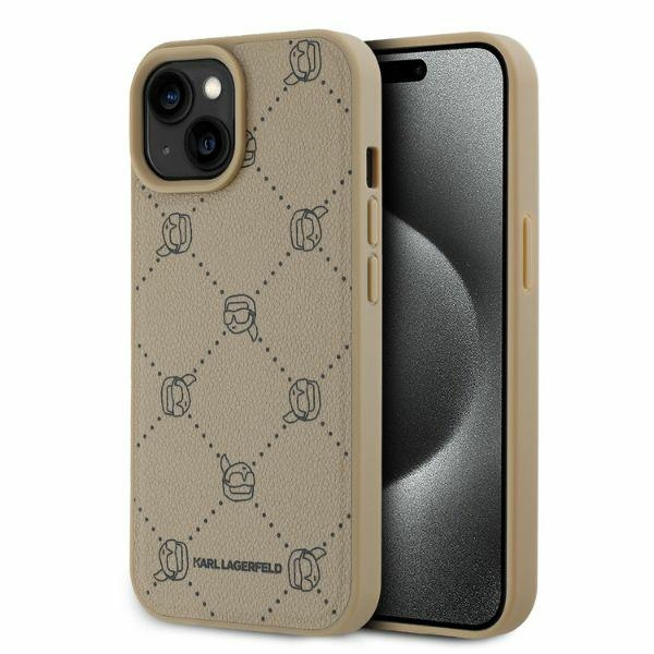 Husa MagSafe pentru Apple iPhone 15, Karl Lagerfeld, Karl\'s Head, Bej