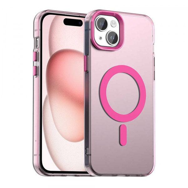 Husa MagSafe pentru Apple iPhone 15 Plus, Techsuit, CandyCase, Roz