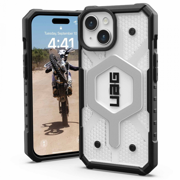 Husa MagSafe pentru Apple iPhone 15 Plus, Urban Armor Gear, Pathfinder, Transparenta