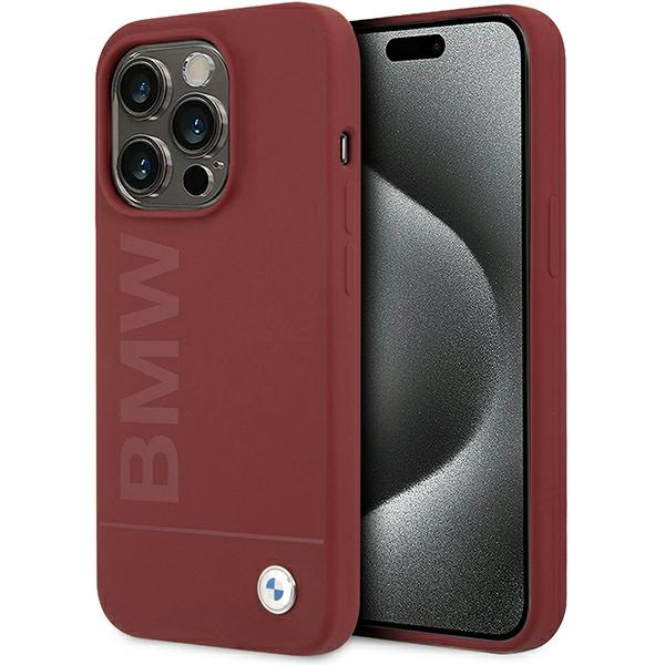 Husa MagSafe pentru Apple iPhone 15 Pro, BMW, Big Logo, Rosie