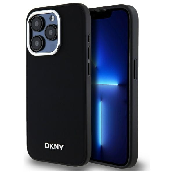 Husa MagSafe pentru Apple iPhone 15 Pro, DKNY, Plain Logo, Neagra