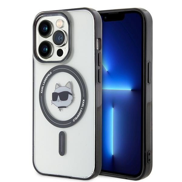Husa MagSafe pentru Apple iPhone 15 Pro Max, Karl Lagerfeld, IML Choupette\'s Head, Transparenta