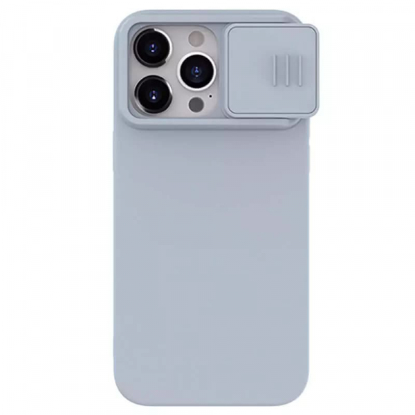 Husa MagSafe pentru Apple iPhone 15 Pro Max, Nillkin, CamShield Silky, Gri