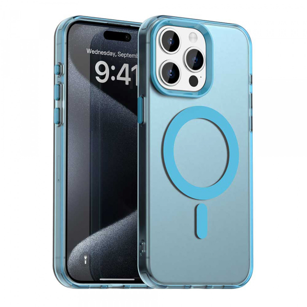 Husa MagSafe pentru Apple iPhone 15 Pro Max, Techsuit, CandyCase, Albastra