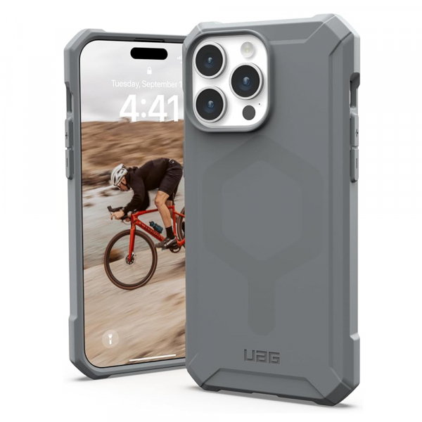 Husa MagSafe pentru Apple iPhone 15 Pro Max, Urban Armor Gear, Essential Armor, Argintie