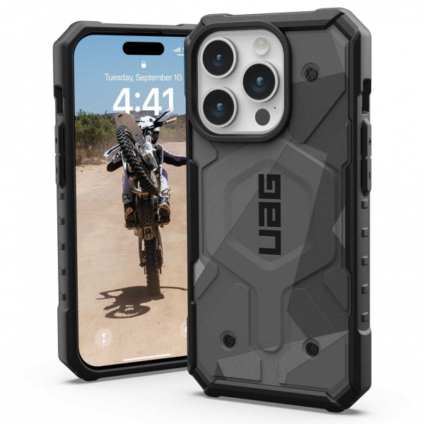Husa MagSafe pentru Apple iPhone 15 Pro Max, Urban Armor Gear, Pathfinder SE Geo Camo, Camuflaj