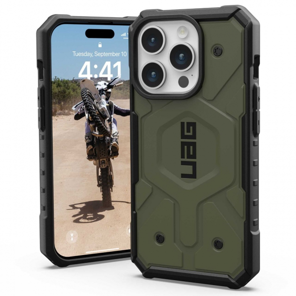 Husa MagSafe pentru Apple iPhone 15 Pro Max, Urban Armor Gear, Pathfinder, Verde