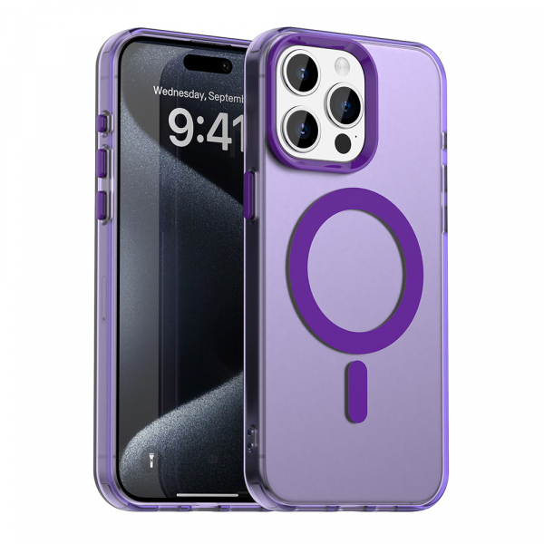 Husa MagSafe pentru Apple iPhone 15 Pro, Techsuit, CandyCase, Mov