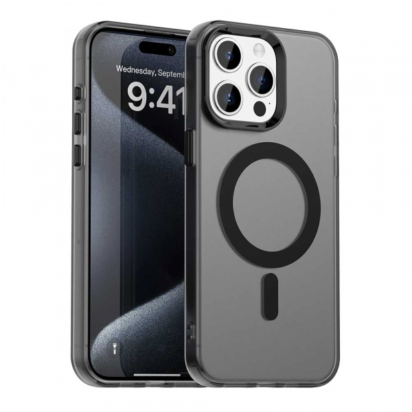 Husa MagSafe pentru Apple iPhone 15 Pro, Techsuit, CandyCase, Neagra