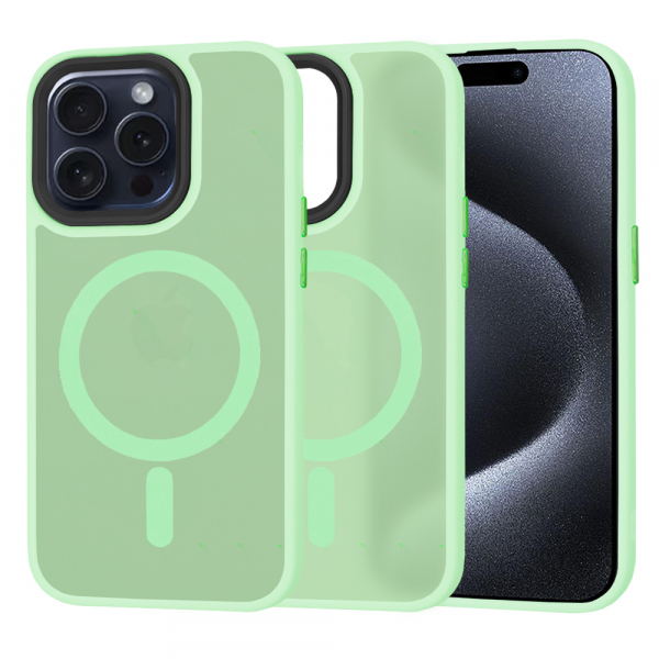 Husa MagSafe pentru Apple iPhone 15 Pro, Techsuit, HaloFrost, Verde Deschis