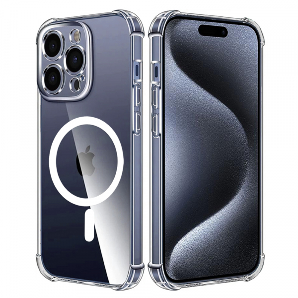 Husa MagSafe pentru Apple iPhone 15 Pro, Techsuit, Shockproof, Transparenta