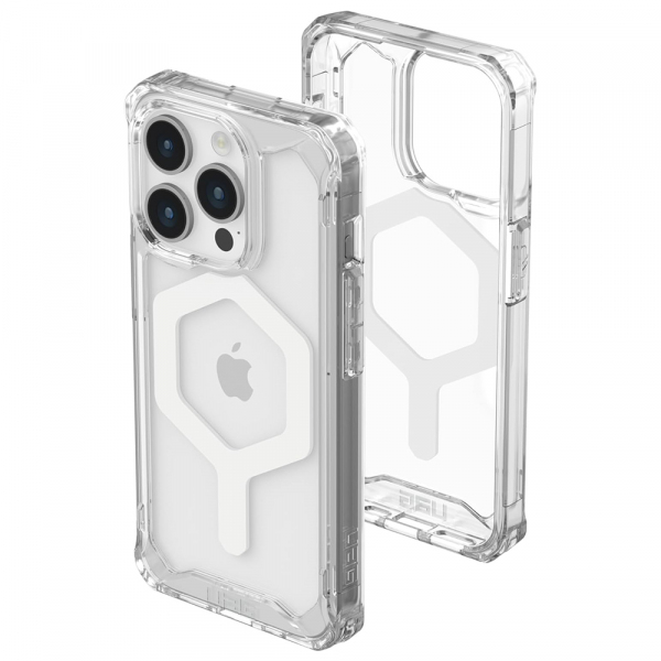 Husa MagSafe pentru Apple iPhone 15 Pro, Urban Armor Gear, Plyo, Alba