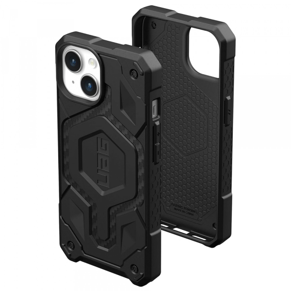 Husa MagSafe pentru Apple iPhone 15, Urban Armor Gear, Monarch Pro Carbon, Neagra