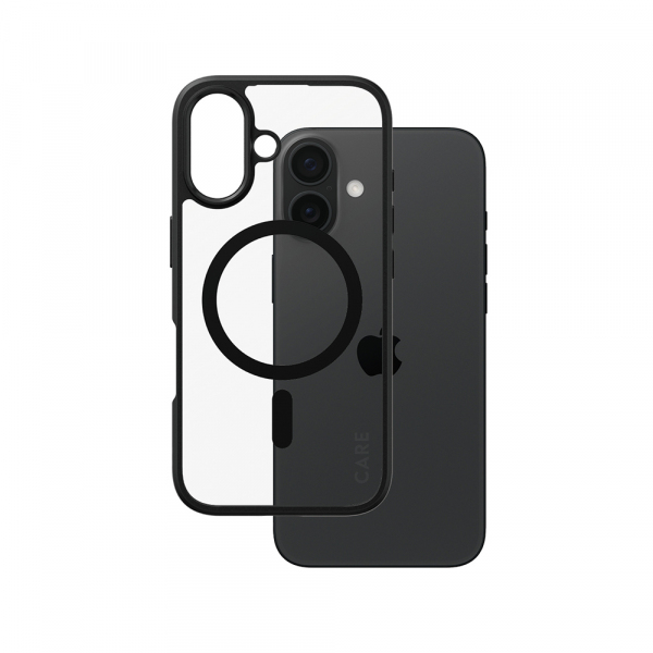 Husa MagSafe pentru Apple iPhone 16, PanzerGlass, Care Urban Combat, Neagra Transparenta
