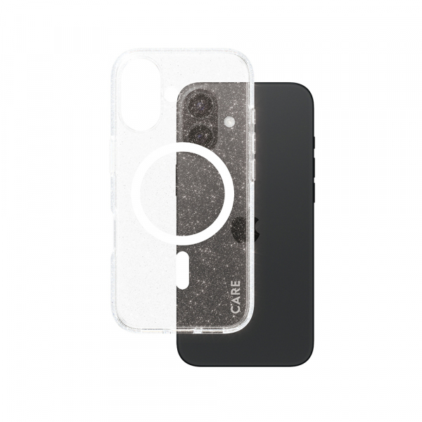 Husa MagSafe pentru Apple iPhone 16, PanzerGlass, Care Urban Combat Star Lit, Transparenta Alba