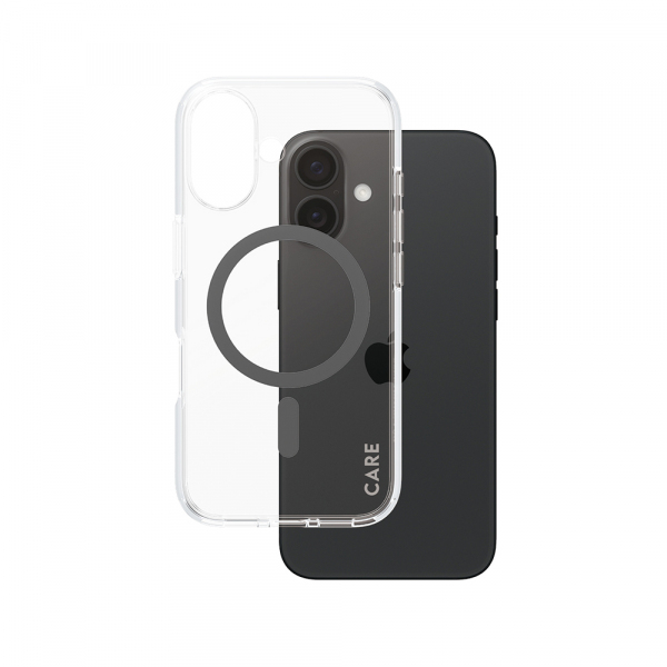 Husa MagSafe pentru Apple iPhone 16, PanzerGlass, Care Urban Combat, Transparenta Neagra