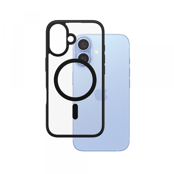 Husa MagSafe pentru Apple iPhone 16, PanzerGlass, Frame, Transparenta Neagra