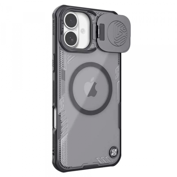 Husa MagSafe pentru Apple iPhone 16 Plus, Nillkin, Iceblade Prop w/o Camera Cutout, Neagra