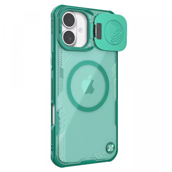 Husa MagSafe pentru Apple iPhone 16 Plus, Nillkin, Iceblade Prop w/o Camera Cutout, Verde
