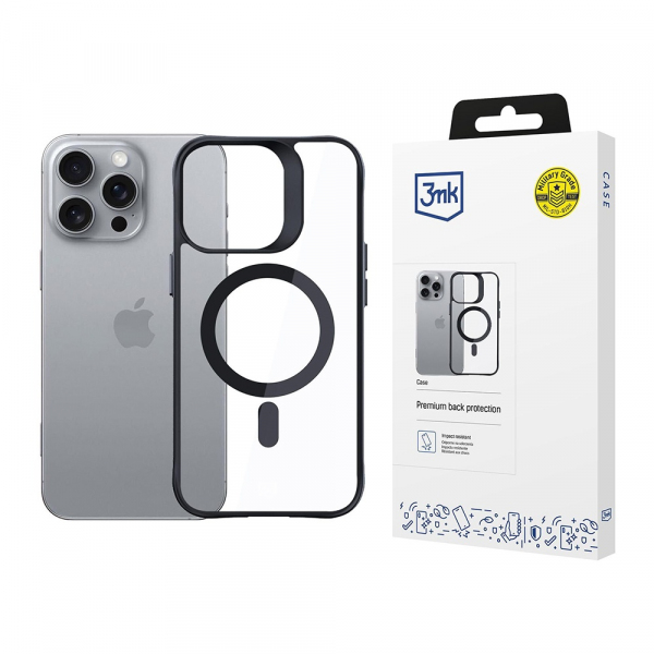 Husa MagSafe pentru Apple iPhone 16 Pro, 3MK, Satin Armor, Transparenta