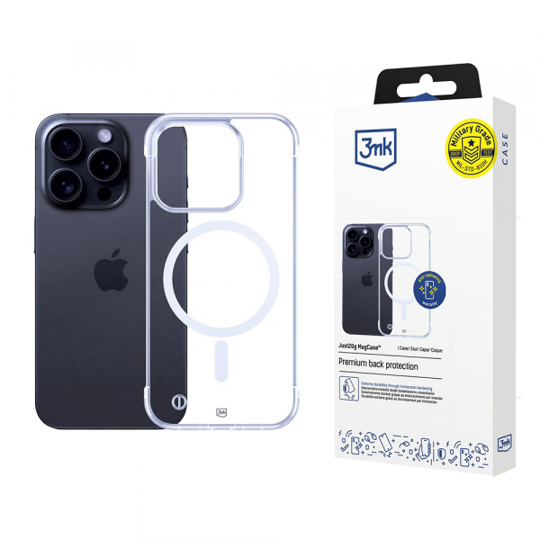 Husa MagSafe pentru Apple iPhone 16 Pro Max, 3MK, Just20g, Transparenta
