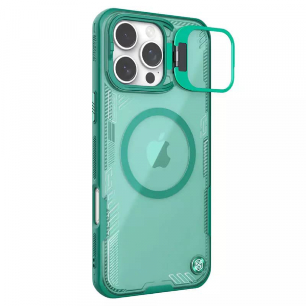Husa MagSafe pentru Apple iPhone 16 Pro Max, Nillkin, Iceblade Prop with Camera Cutout, Verde