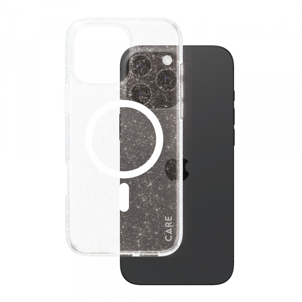 Husa MagSafe pentru Apple iPhone 16 Pro Max, PanzerGlass, Care Urban Combat Star Lit, Transparenta Alba