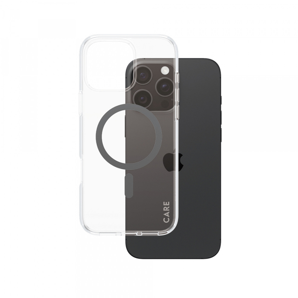 Husa MagSafe pentru Apple iPhone 16 Pro Max, PanzerGlass, Care Urban Combat, Transparenta Neagra
